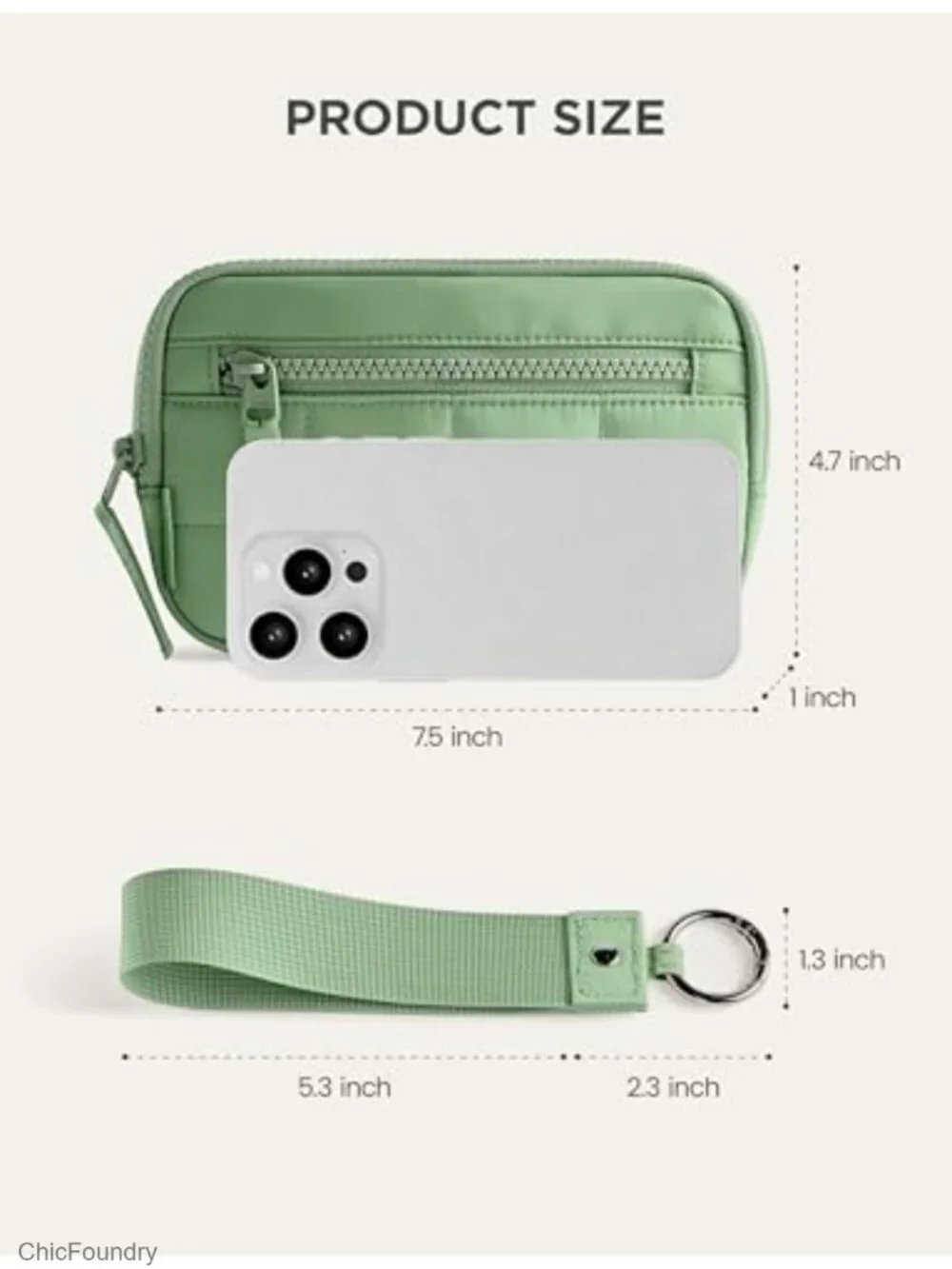 RFID Blocking Quilted Wristlet Wallet with Zipper, Card Holder for Travel &